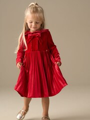 Angel & Rocket Red Charlotte Red Velvet Bow Dress - Image 2 of 8