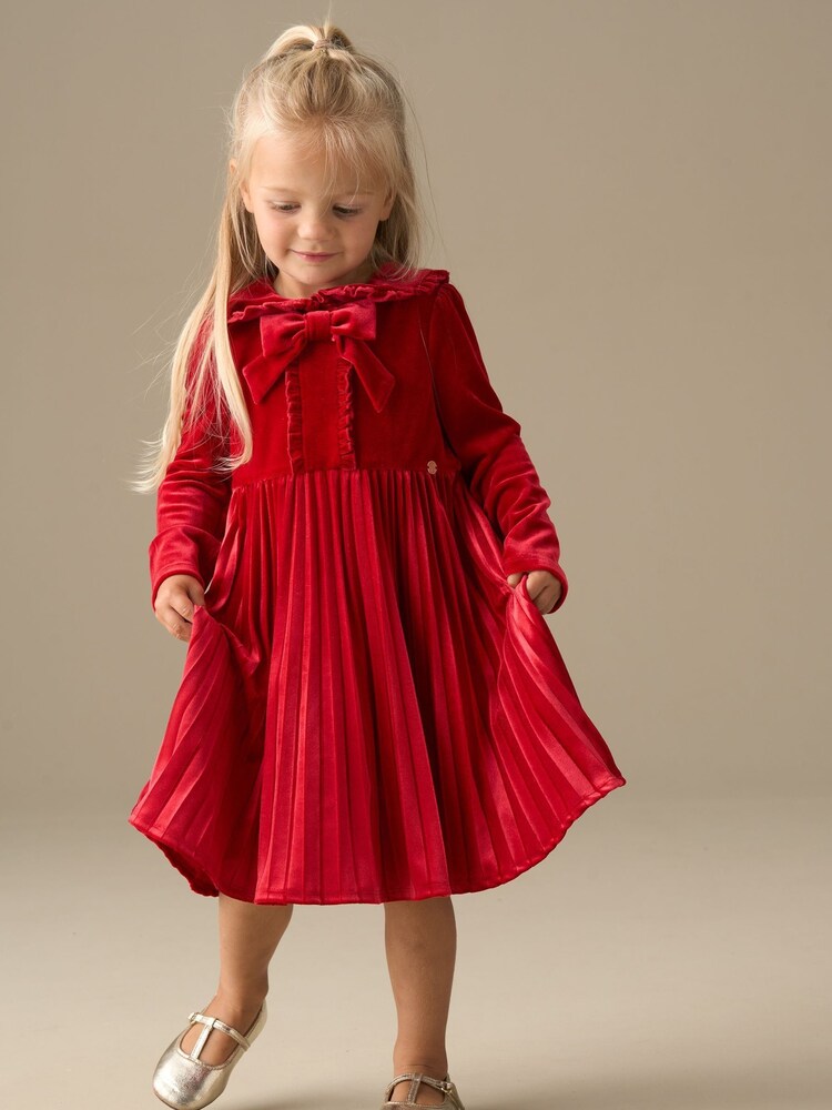 Angel & Rocket Red Charlotte Red Velvet Bow Dress - Image 2 of 8