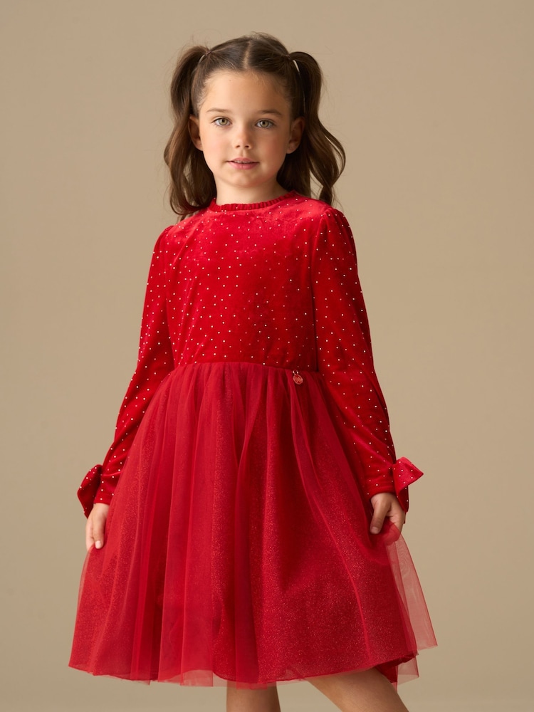 Angel & Rocket Red Elsie Velvet Tulle Dress - Image 1 of 9