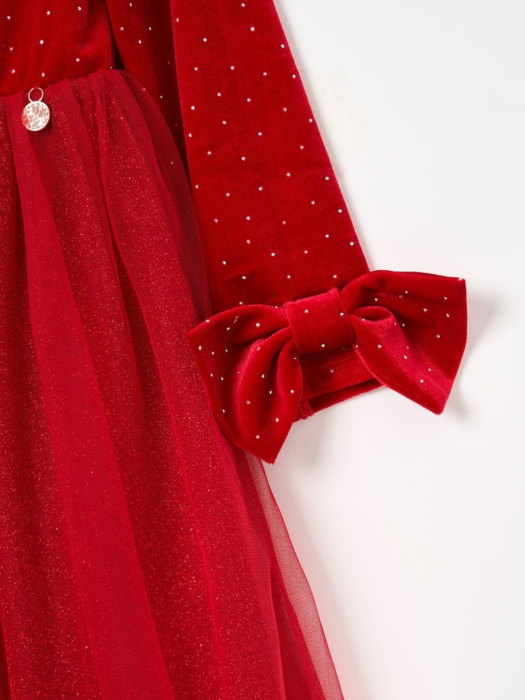 Angel & Rocket Red Elsie Velvet Tulle Dress - Image 9 of 9 Angel & Rocket Red Elsie Velvet Tulle Dress - Image 9 of 9