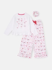 Angel & Rocket White Betty Bow Print Frill Pyjamas - Image 4 of 6
