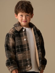 Angel & Rocket Brown Braxton Polar Fleece Plaid Shacket - Image 2 of 8