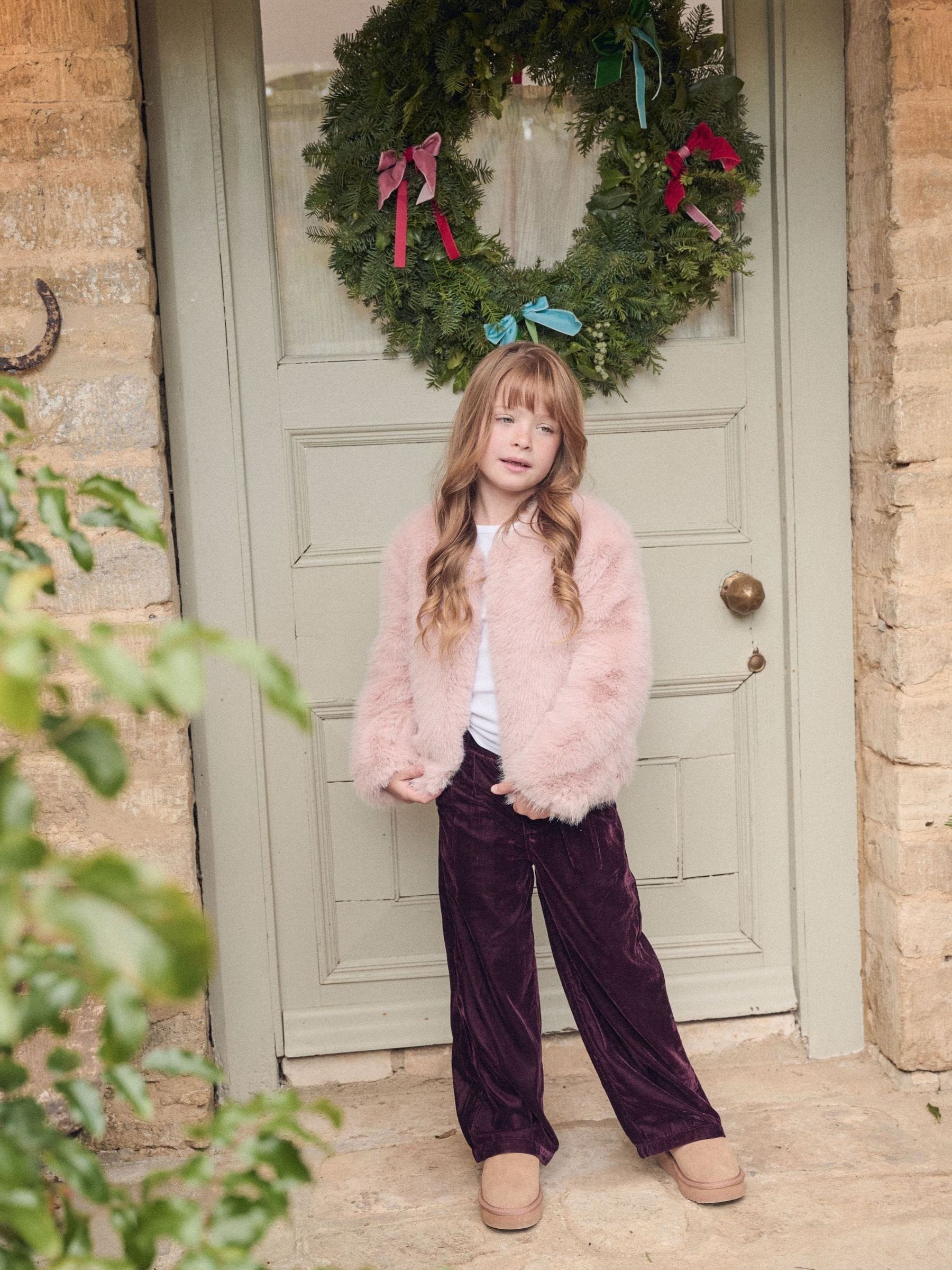 Buy Angel & Rocket Pink Allegra Fur Coat from Next USA