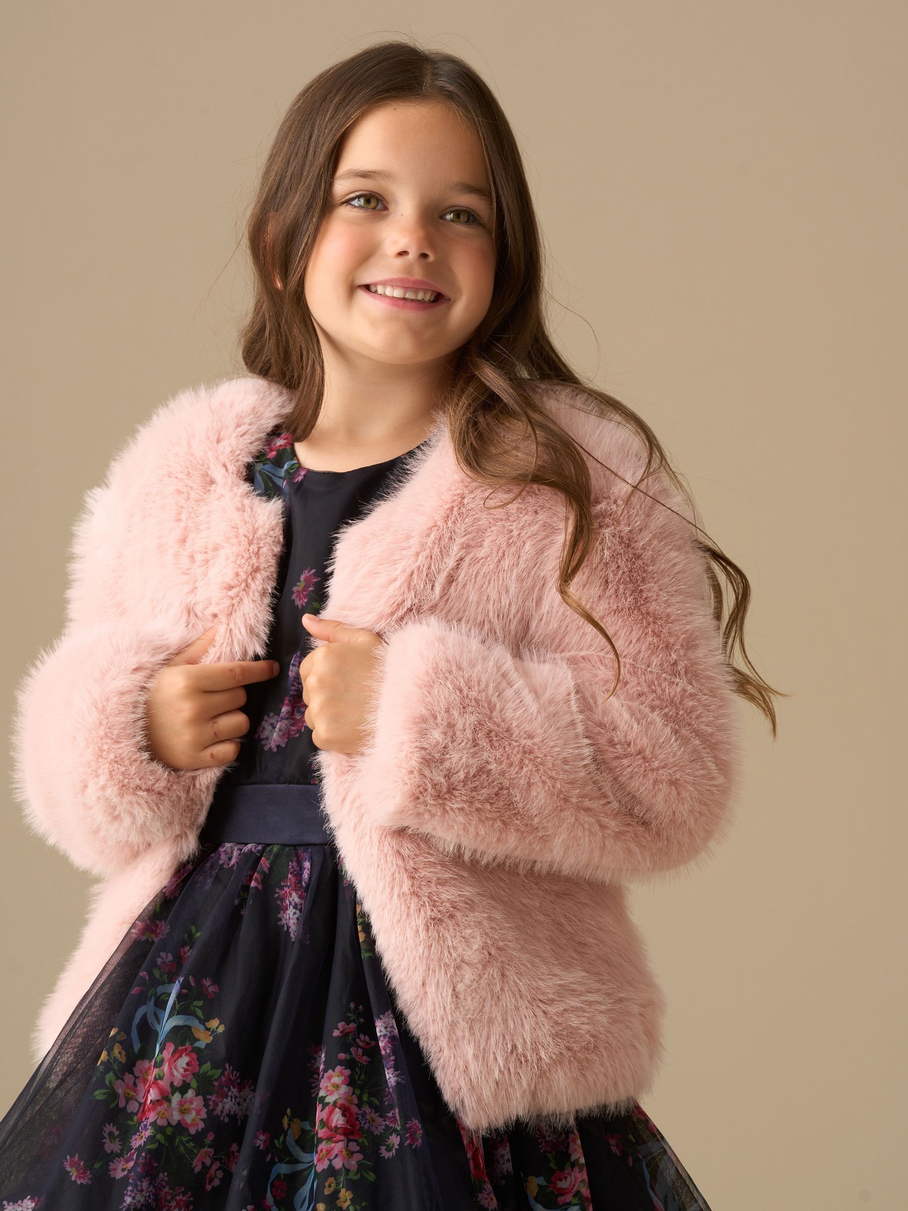 Buy Angel & Rocket Pink Allegra Fur Coat from Next USA