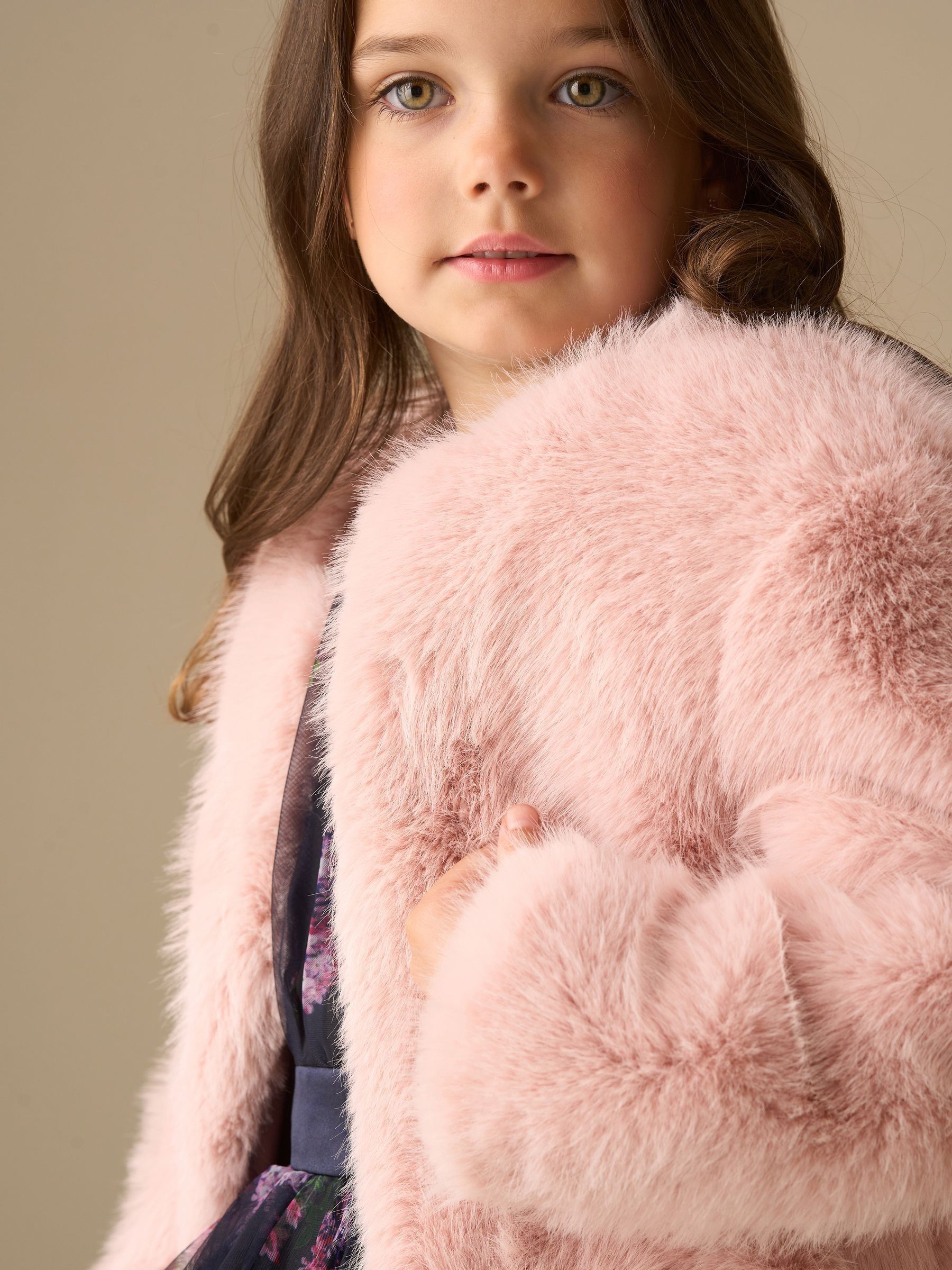 Buy Angel & Rocket Pink Allegra Fur Coat from Next USA