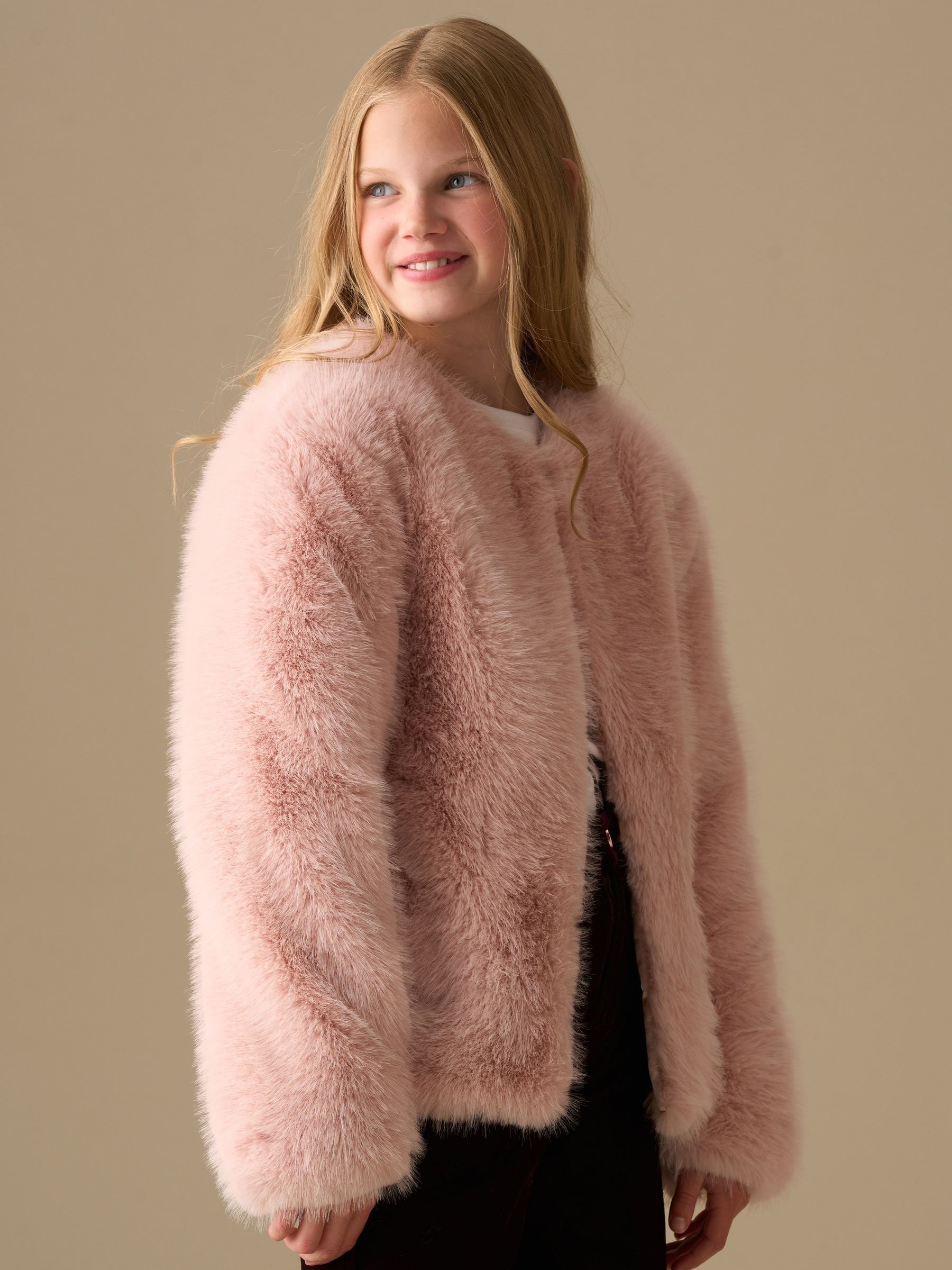 Buy Angel & Rocket Pink Allegra Fur Coat from Next USA