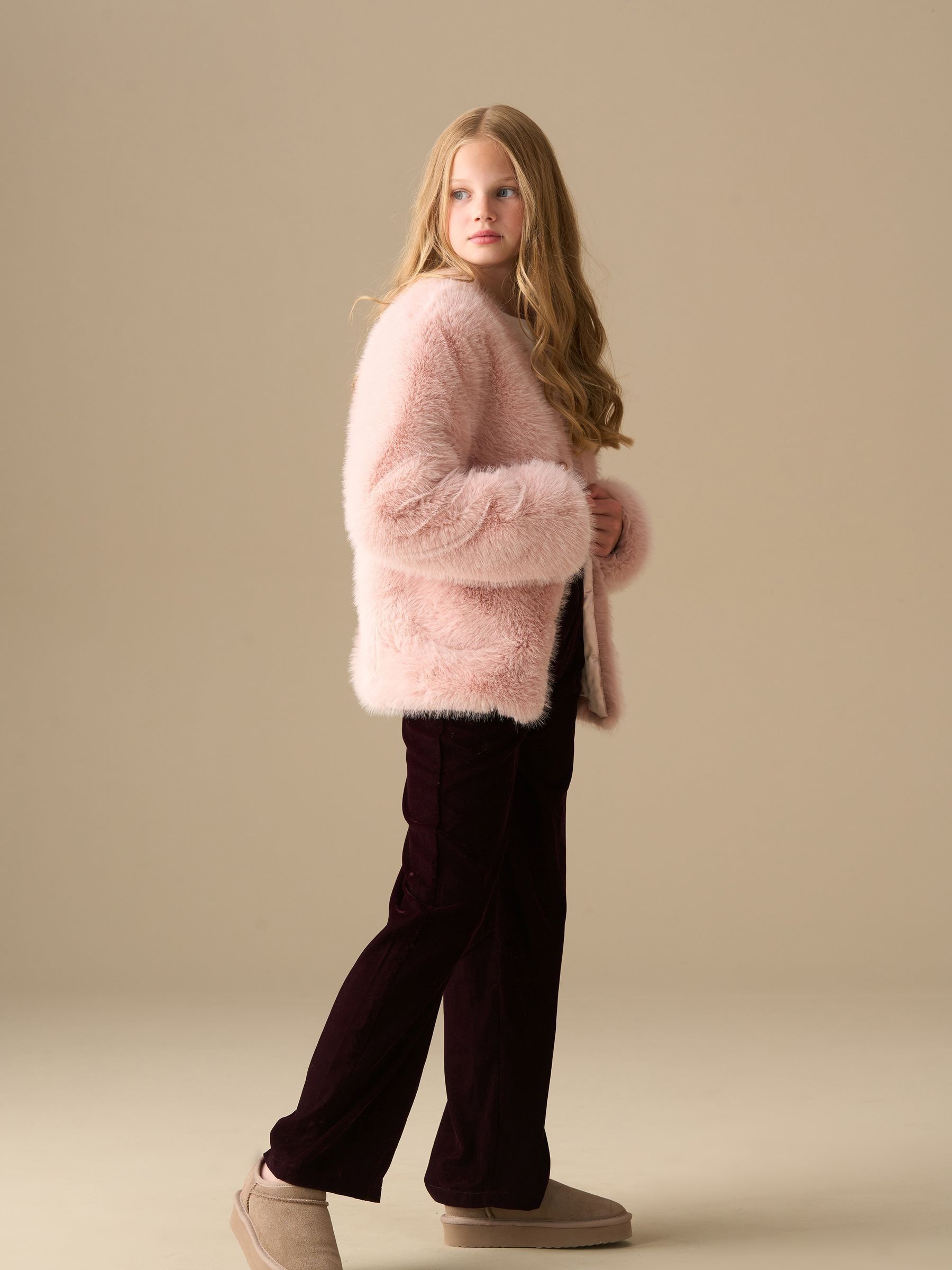 Buy Angel & Rocket Pink Allegra Fur Coat from Next USA