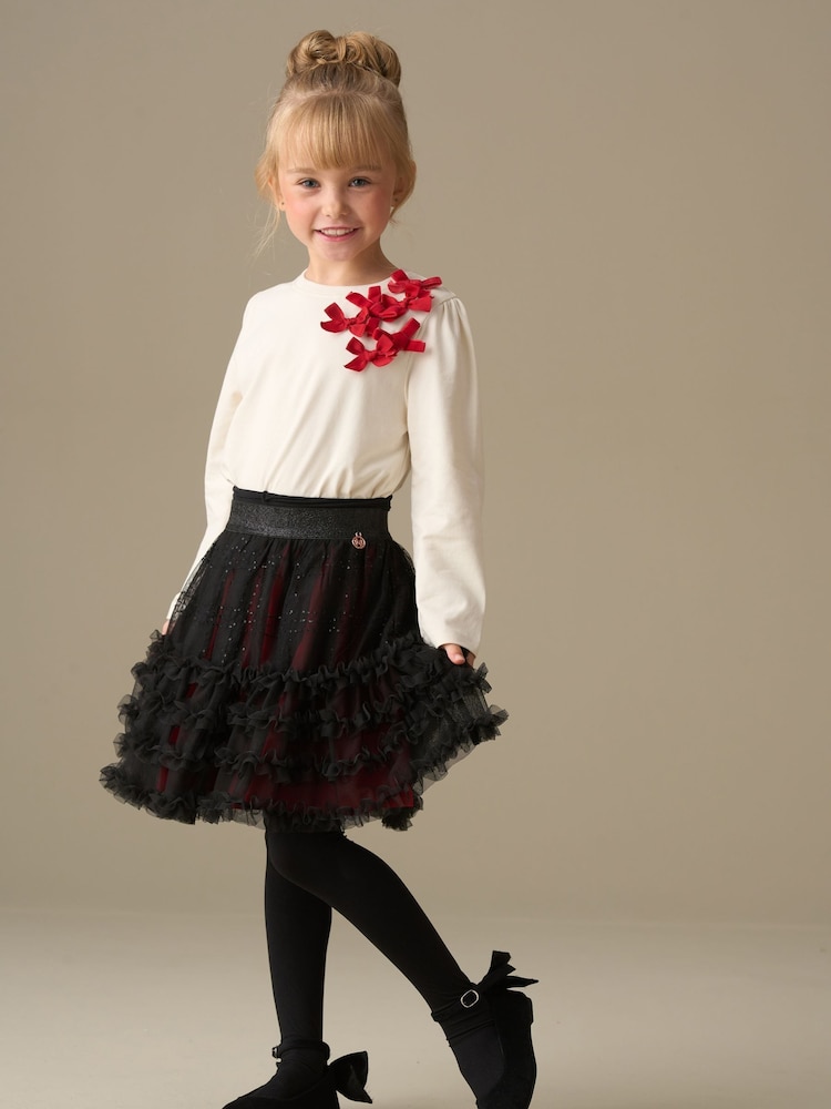 Angel & Rocket Red Darby Sequin Tartan Mesh Skirt - Image 2 of 8