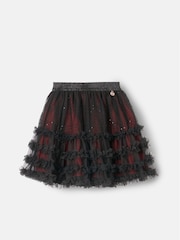 Angel & Rocket Red Darby Sequin Tartan Mesh Skirt - Image 6 of 8