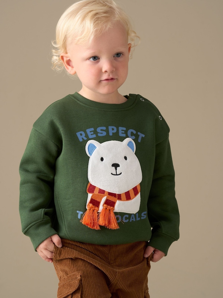 Angel & Rocket Green Erik Novelty Jumper - Image 1 of 7 Angel & Rocket Green Erik Novelty Jumper - Image 1 of 7