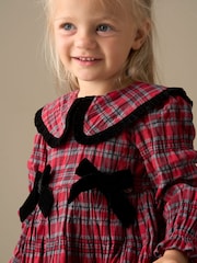 Angel & Rocket Red Fia Frill Collar Tartan Bow Dress - Image 2 of 7