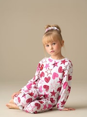 Angel & Rocket Grey Stella Heart and Star Leopard Pyjamas - Image 2 of 7