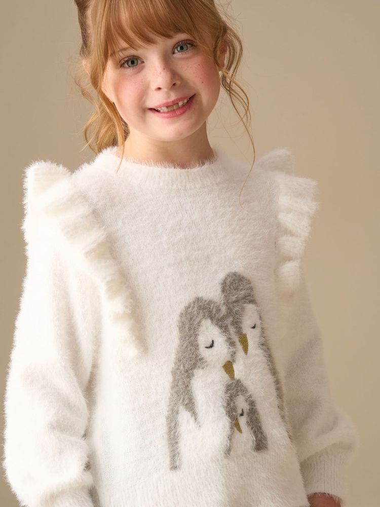 Angel & Rocket Natural Izzy Polar Bear Jumper - Image 1 of 8 Angel & Rocket Natural Izzy Polar Bear Jumper - Image 1 of 8