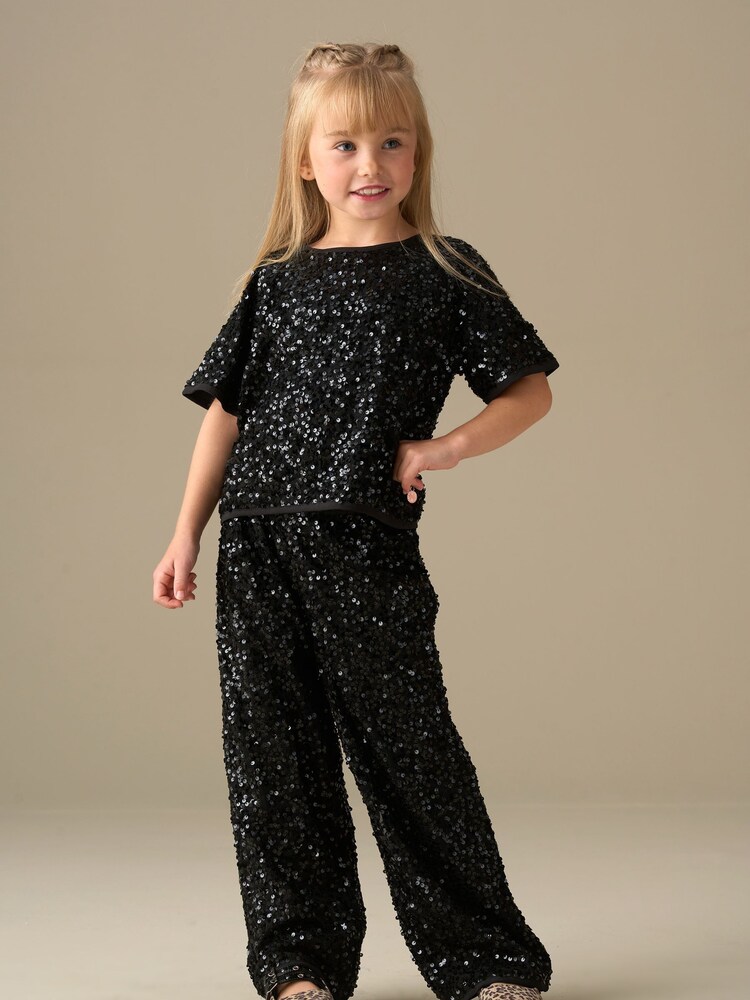 Angel & Rocket Black Leona Black Sequin Top - Image 2 of 7