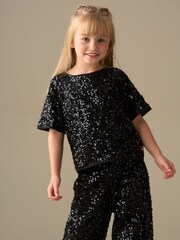 Angel & Rocket Black Leona Black Sequin Top - Image 3 of 7
