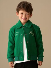 Angel & Rocket Green Austin Graphic Varsity Jacket - Image 1 of 9