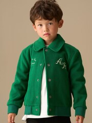 Angel & Rocket Green Austin Graphic Varsity Jacket - Image 6 of 9