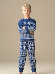 Angel & Rocket Blue Andreas Scandi Print Pyjamas - Image 4 of 8