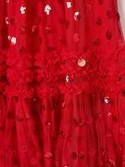 أحمر - Angel & Rocket Verity Ruffle Mesh Dress - صورة 8 من 8