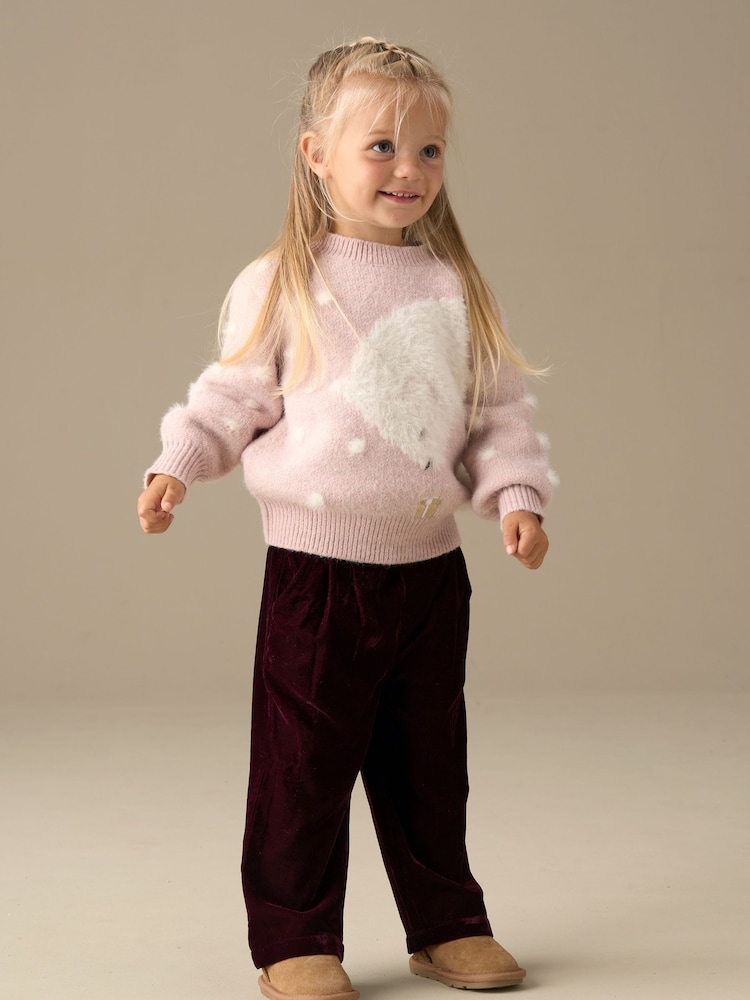 Angel & Rocket Red Chloe Velvet Wide Leg Trousers - Image 1 of 4