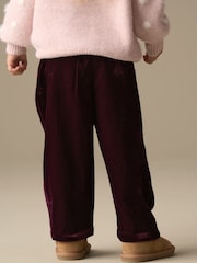 Angel & Rocket Red Chloe Velvet Wide Leg Trousers - Image 3 of 4