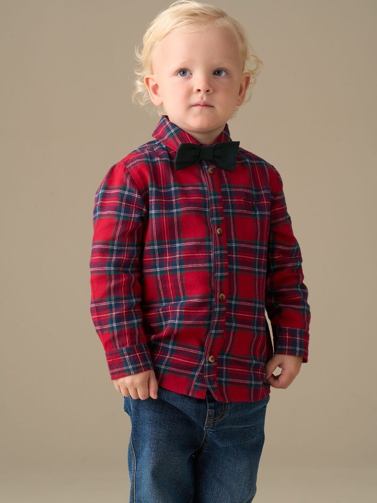 Angel & Rocket Red Camden Brushed Shirt With Bow Tie - Image 1 of 7