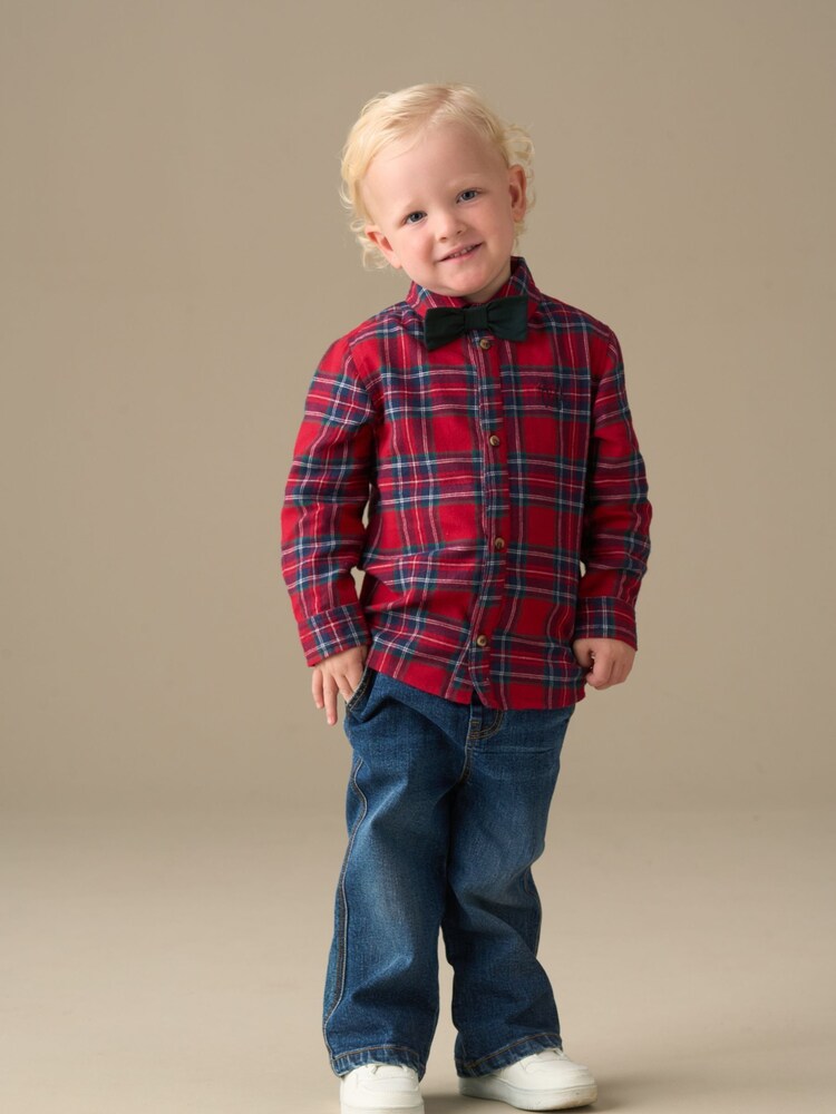 Angel & Rocket Red Camden Brushed Shirt With Bow Tie - Image 2 of 7
