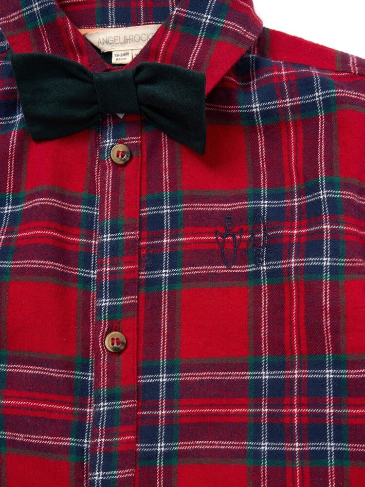 Angel & Rocket Red Camden Brushed Shirt With Bow Tie - Image 7 of 7