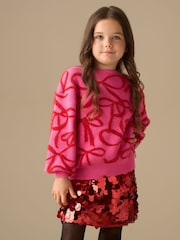 Angel & Rocket Pink Livia Bow Eyelash Jumper - Image 2 of 8