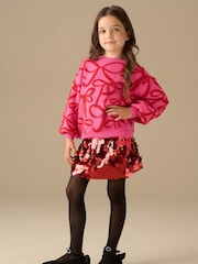 Angel & Rocket Pink Livia Bow Eyelash Jumper - Image 3 of 8