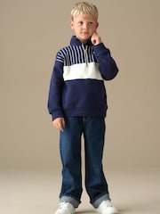 Angel & Rocket Blue Ayden Zip Neck Fairisle Sweater - Image 2 of 4
