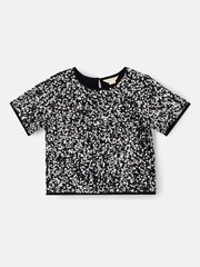 Angel & Rocket Silver Leona Black Sequin Top - Image 6 of 8