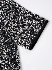 Angel & Rocket Silver Leona Black Sequin Top - Image 8 of 8