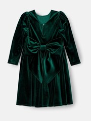 Angel & Rocket Green Grace Velvet Bow Back Dress - Image 6 of 8