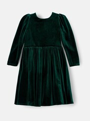 Angel & Rocket Green Grace Velvet Bow Back Dress - Image 7 of 8