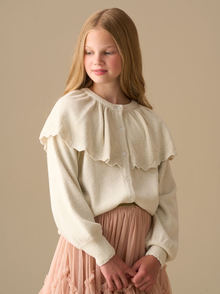 Angel & Rocket Natural Elise Cape Collar Cardigan - Image 1 of 7 Angel & Rocket Natural Elise Cape Collar Cardigan - Image 1 of 7
