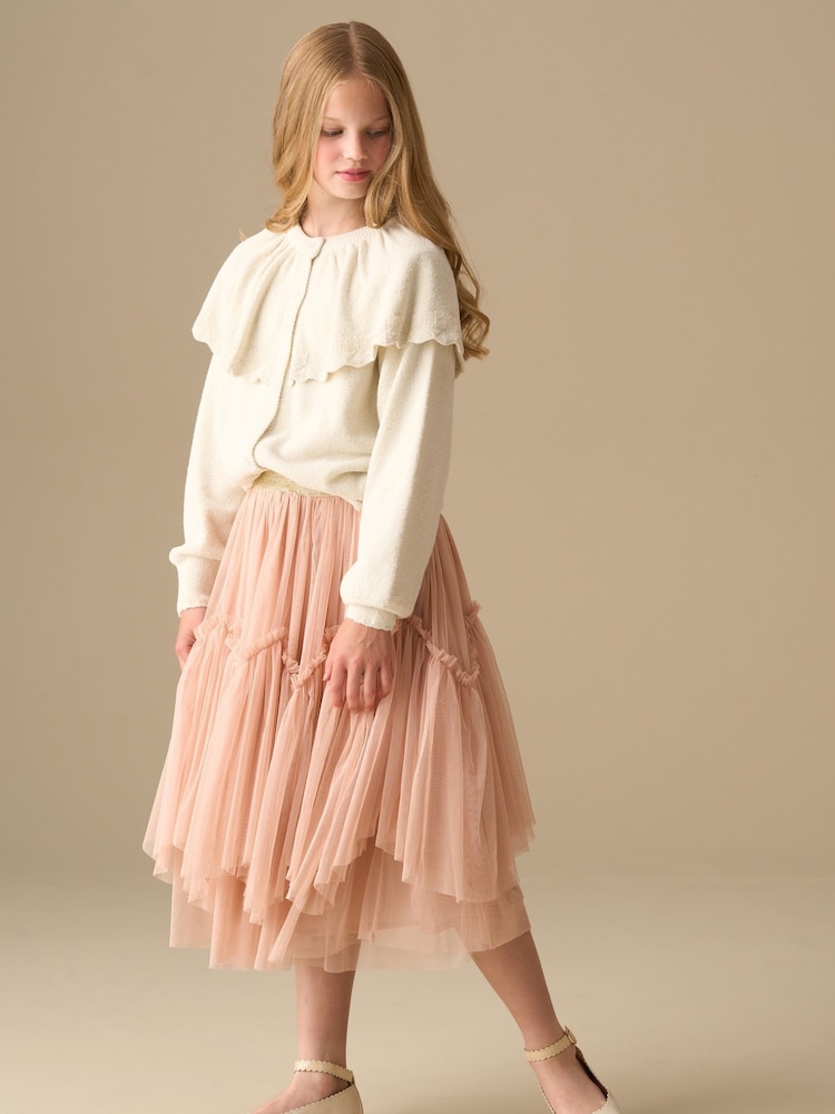 Angel & Rocket Natural Elise Cape Collar Cardigan - Image 2 of 7 Angel & Rocket Natural Elise Cape Collar Cardigan - Image 2 of 7