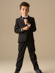 Angel & Rocket White Tuxedo Shirt & Bow Tie - Image 3 of 6