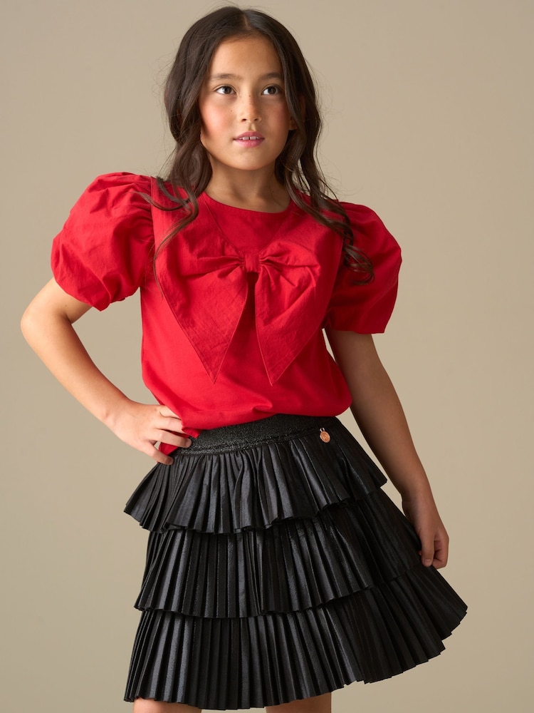 Angel & Rocket Black Lucile Metallic Tiered Rara Skirt - Image 2 of 5