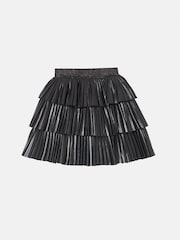 Angel & Rocket Black Lucile Metallic Tiered Rara Skirt - Image 4 of 5