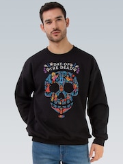 Brands In Black Disney Coco Day Of The Dead Halloween Sweat Top - Image 1 of 4