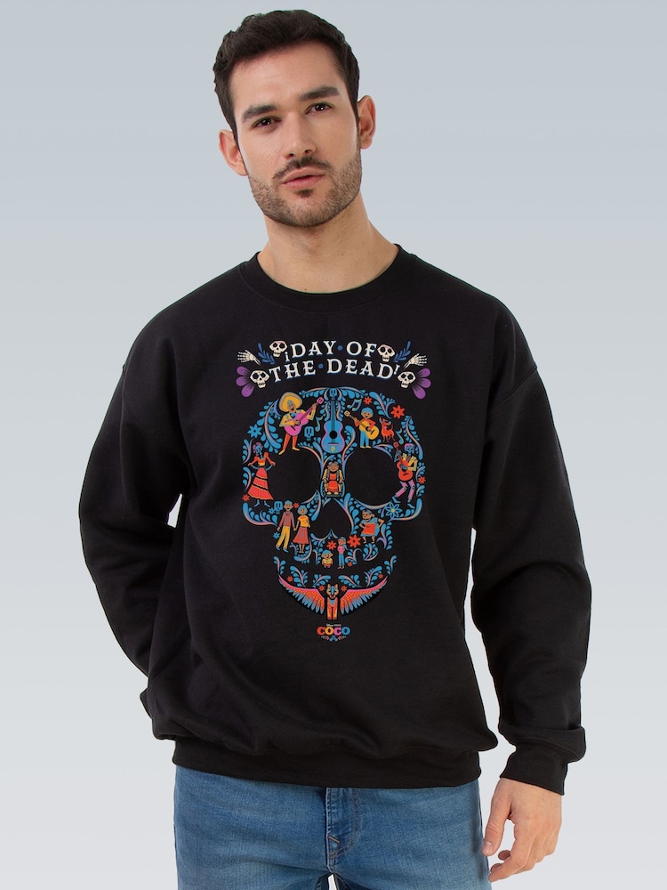 Brands In Black Disney Coco Day Of The Dead Halloween Sweat Top - Image 1 of 4