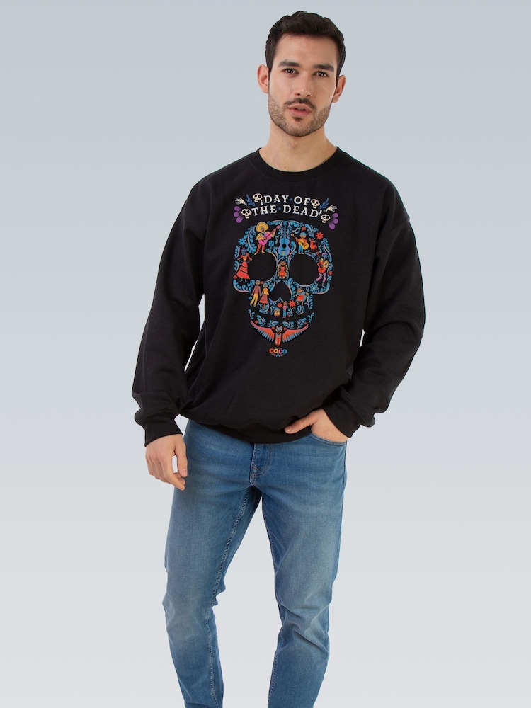 Brands In Black Disney Coco Day Of The Dead Halloween Sweat Top - Image 2 of 4
