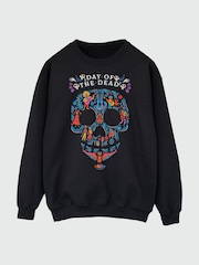 Brands In Black Disney Coco Day Of The Dead Halloween Sweat Top - Image 3 of 4