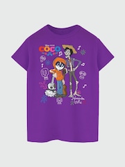 Brands In Purple Disney Coco Halloween Doodles T-shirt - Image 4 of 5