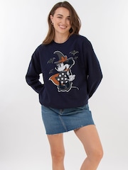 Brands In Blue Minnie Mouse Witch Halloween Sweat Top - Image 2 of 5