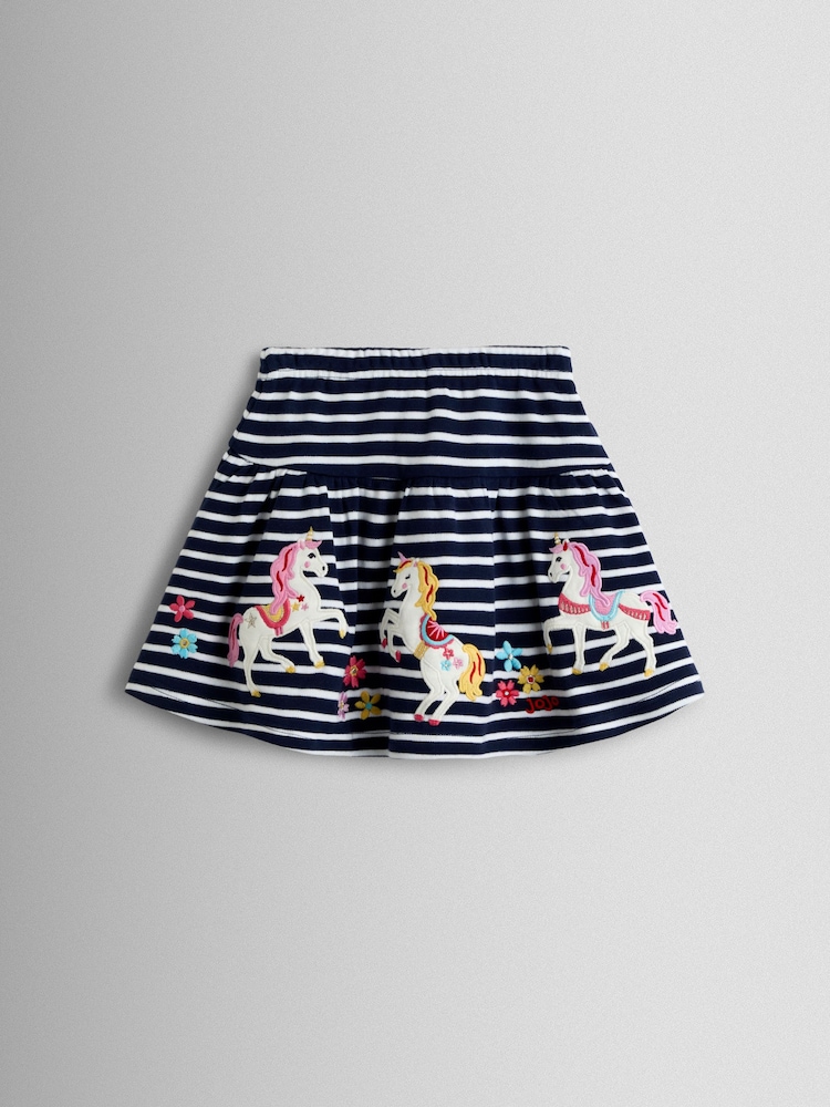 JoJo Maman Bébé Navy Blue Unicorn Appliqué Skort - Image 1 of 3