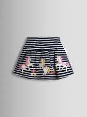 JoJo Maman Bébé Navy Blue Unicorn Appliqué Skort - Image 2 of 3