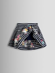 JoJo Maman Bébé Navy Blue Unicorn Appliqué Skort - Image 3 of 3