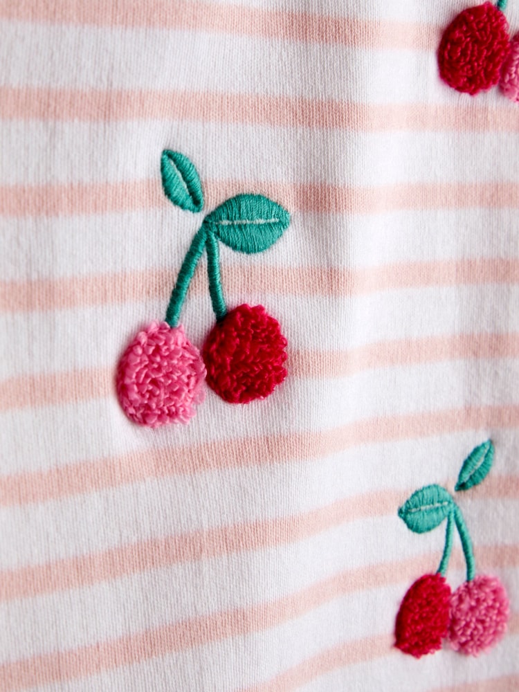 JoJo Maman Bébé Pink Applique Sleeve T-shirt - Image 3 of 3